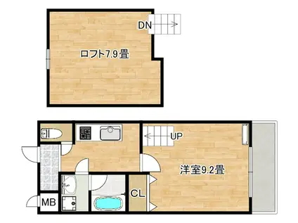フジパレス北清水町III番館(1K/2階)の間取り写真