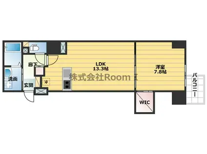 パウゼ堺筋(1LDK/14階)の間取り写真