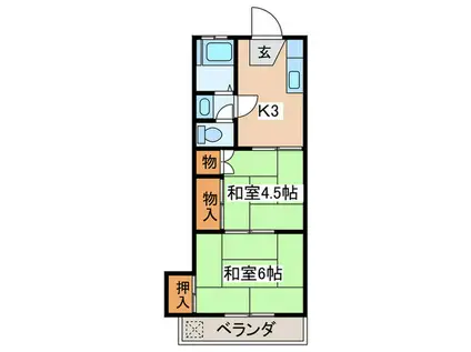 国分寺ハイメント(2K/2階)の間取り写真