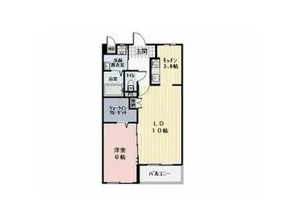 ラ・プリマヴェーラ(1LDK/2階)の間取り写真