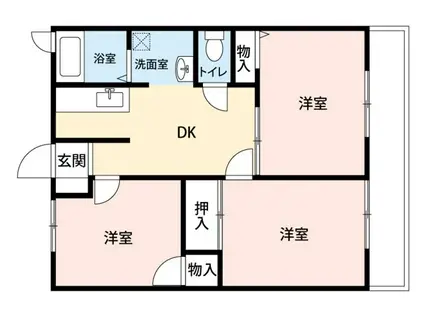 パナハイツ富士(3DK/1階)の間取り写真