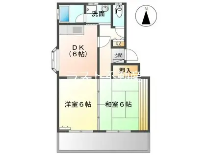 コーポ竜II(2DK/1階)の間取り写真