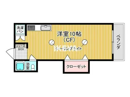 コーポ大淀(ワンルーム/2階)の間取り写真