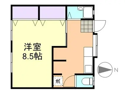 向陽荘 西棟(1K/2階)の間取り写真