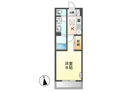 ロンド・ベル(1K/1階)の間取り写真