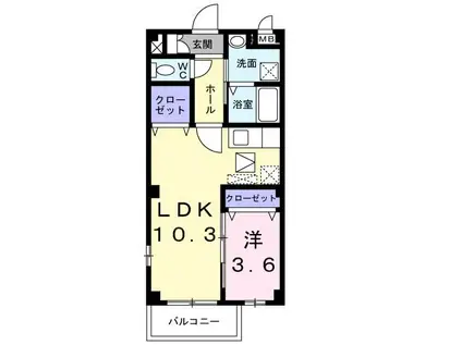 ラ・プア・マウイ(1LDK/1階)の間取り写真