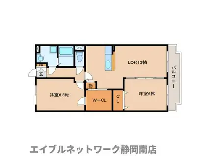 グランストーク椿(2LDK/4階)の間取り写真