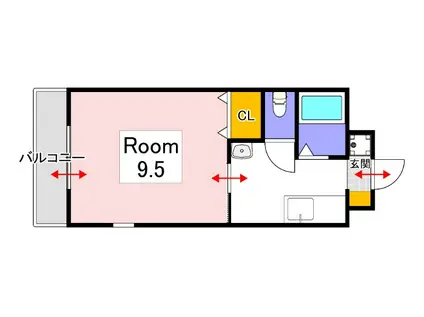 TOUENBLDG(1K/7階)の間取り写真