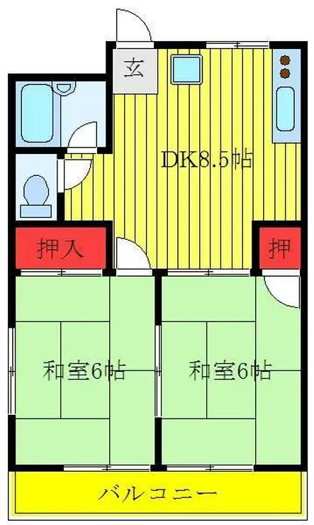 第二稲付ハイツ 2階階 間取り