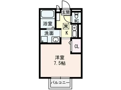 パル28(1K/1階)の間取り写真