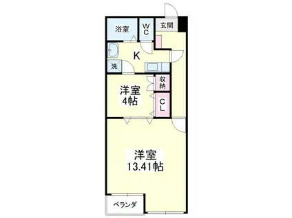 ARCO10(2K/3階)の間取り写真