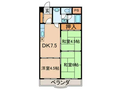 ストーク中島(3DK/6階)の間取り写真