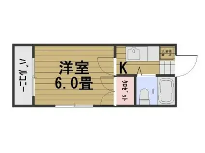アリスメゾン新保(1K/2階)の間取り写真