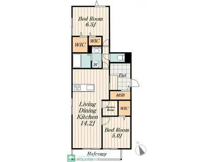 PLACIDO.N(2LDK/2階)の間取り写真