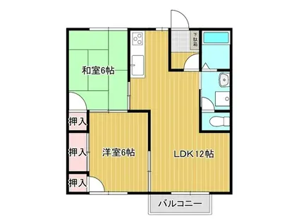 セフィラ青柳(2LDK/2階)の間取り写真