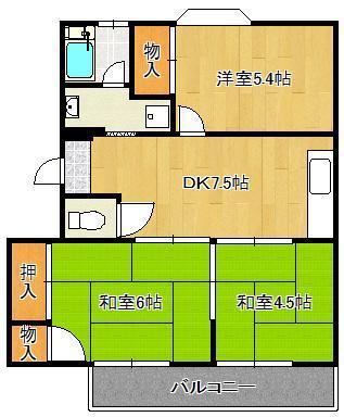 ラナンキュラス(3DK/1階)の間取り写真