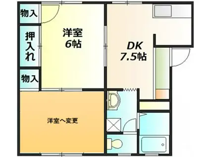 フレグランス長束(2DK/1階)の間取り写真