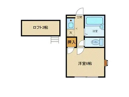 ロフティイーグル(1K/1階)の間取り写真