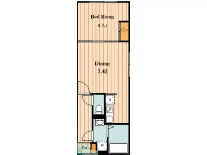 ヴェール中野富士見町(1DK/4階)の間取り写真