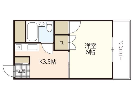 スティングハウス(1K/2階)の間取り写真