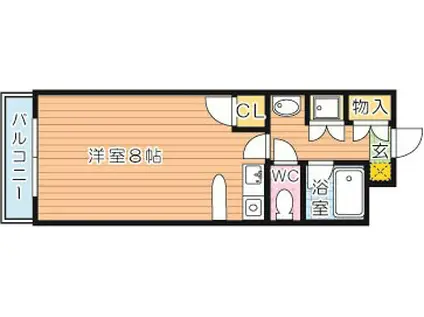 ジュネス陣原(ワンルーム/4階)の間取り写真