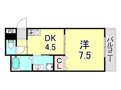 コンコード(1DK/2階)の間取り写真