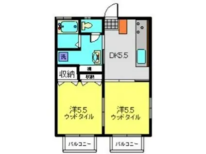 ハイツアゼリア(2DK/1階)の間取り写真