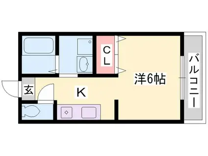 エスポワール雅I(1K/1階)の間取り写真