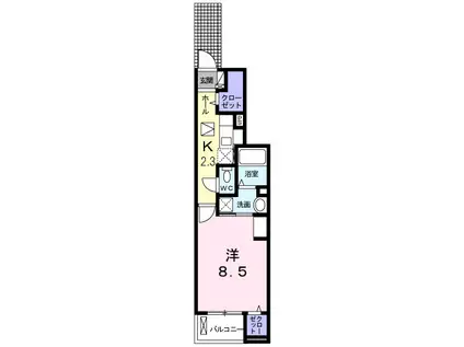 カーサ・サンキ(1K/1階)の間取り写真
