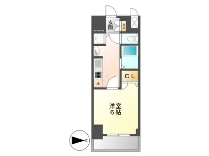 プレサンス名古屋STATIONビーフレックス(1K/10階)の間取り写真