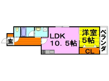 グランツ石橋(1LDK/3階)の間取り写真