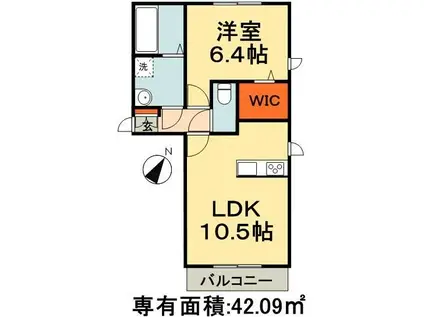 シャインハイツ II(1LDK/2階)の間取り写真