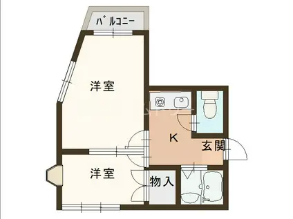 ニューシビックハイム(2K/4階)の間取り写真