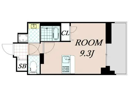 ASCLAIRE京都西院(1K/2階)の間取り写真