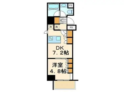 パークハビオ門前仲町(1DK/3階)の間取り写真