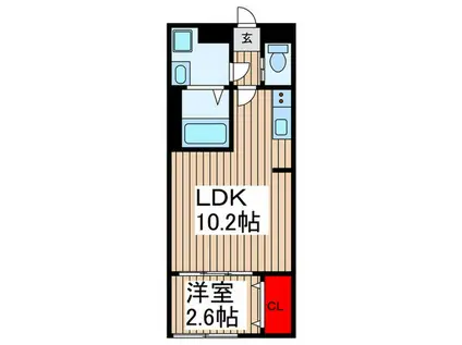 KEIAI RESIDENCE 蒲生(1LDK/3階)の間取り写真