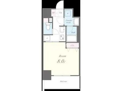 グランディール大今里(1K/5階)の間取り写真