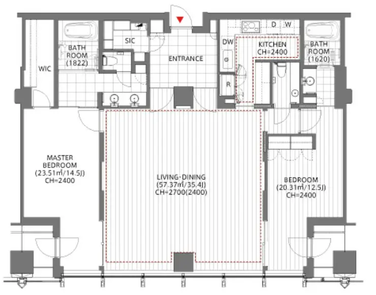 平河町森タワーレジデンス 22階階 間取り