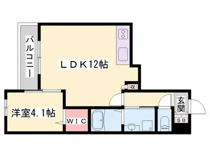 ティーテラス(1LDK/3階)の間取り写真