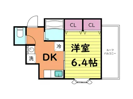 レジデンス緑橋(1DK/4階)の間取り写真