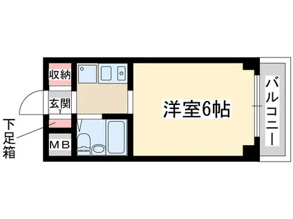 グリーンハイツⅡ(ワンルーム/2階)の間取り写真