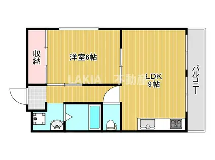 西田辺PREMERE(1LDK/3階)の間取り写真