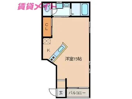 ジュンハイム(ワンルーム/1階)の間取り写真