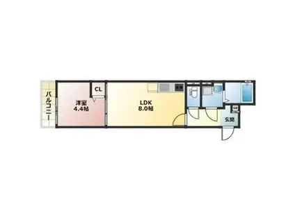 ALEGRIA四条畷(1LDK/1階)の間取り写真