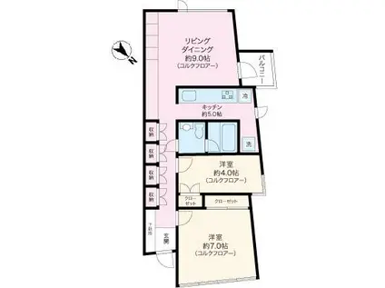 AURORA(2LDK/3階)の間取り写真