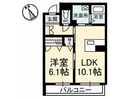 スターフィールドIII(1LDK/3階)の間取り写真