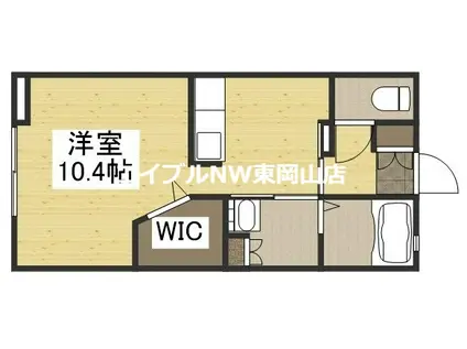 PRONUBE関B(ワンルーム/1階)の間取り写真