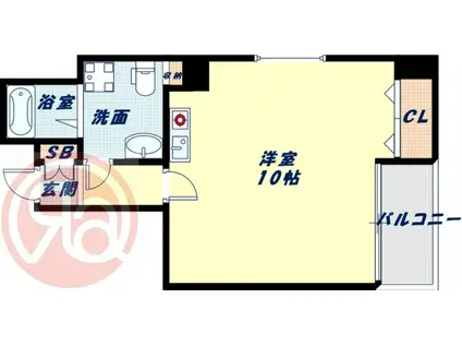 ハル土佐堀(1K/6階)の間取り写真