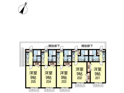 ルミナス土気(1K/2階)の間取り写真