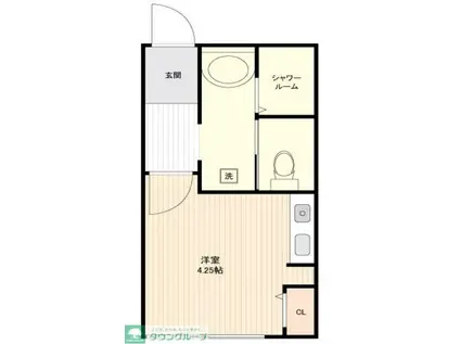 ROSSO高柳(ワンルーム/1階)の間取り写真